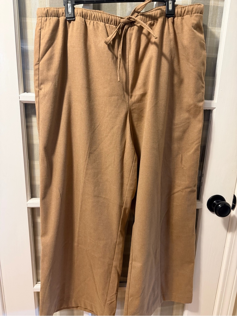 LOFT Wide-Leg Drawstring Pants in Camel Brown